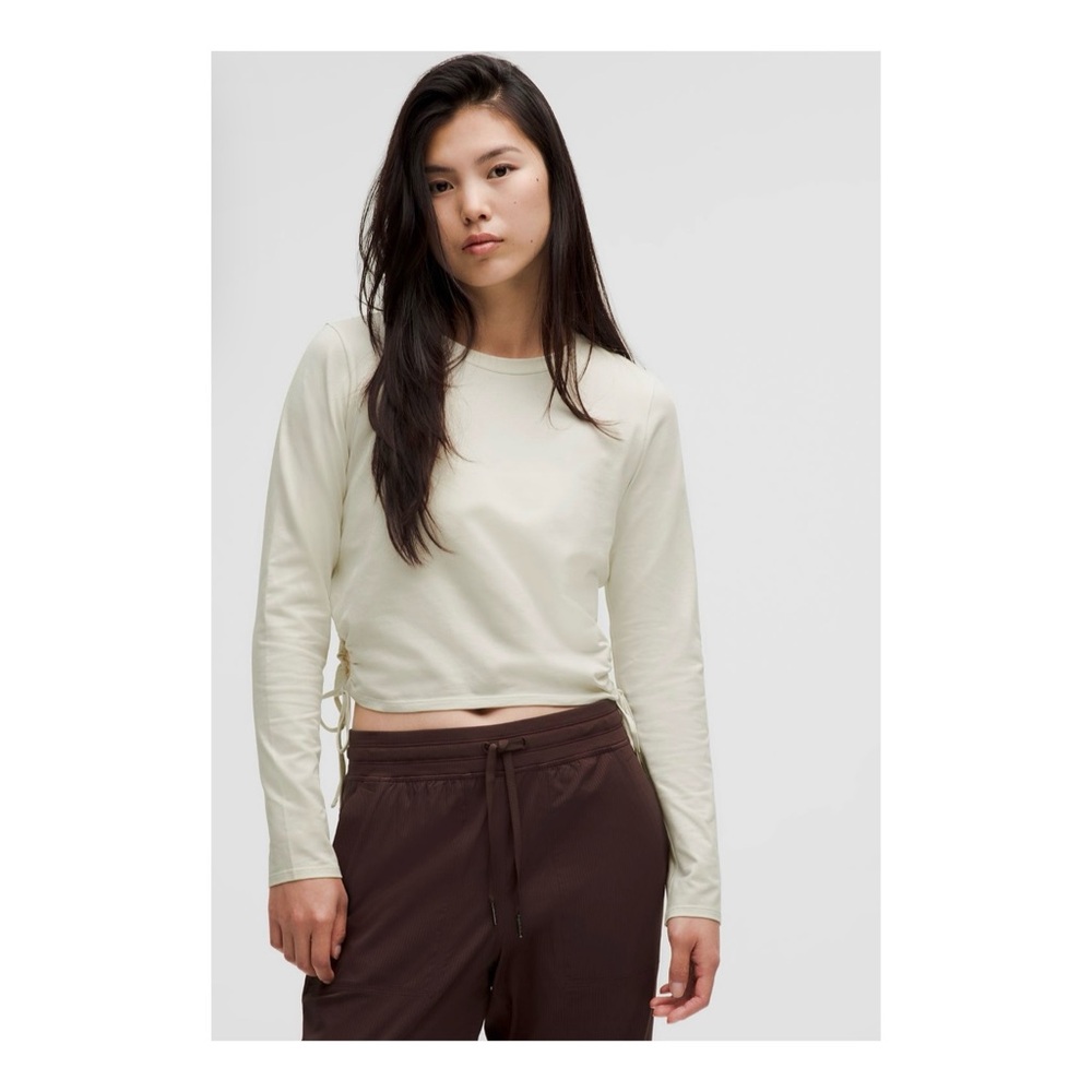 Cinched Cut Out Cotton Long Sleeve